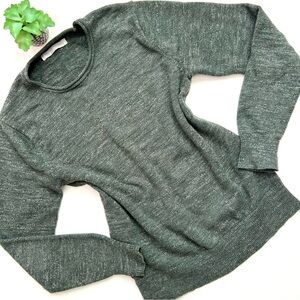 Outerknown Organic Cotton Crewneck Sweater Roll Neck Marled Green Size Small